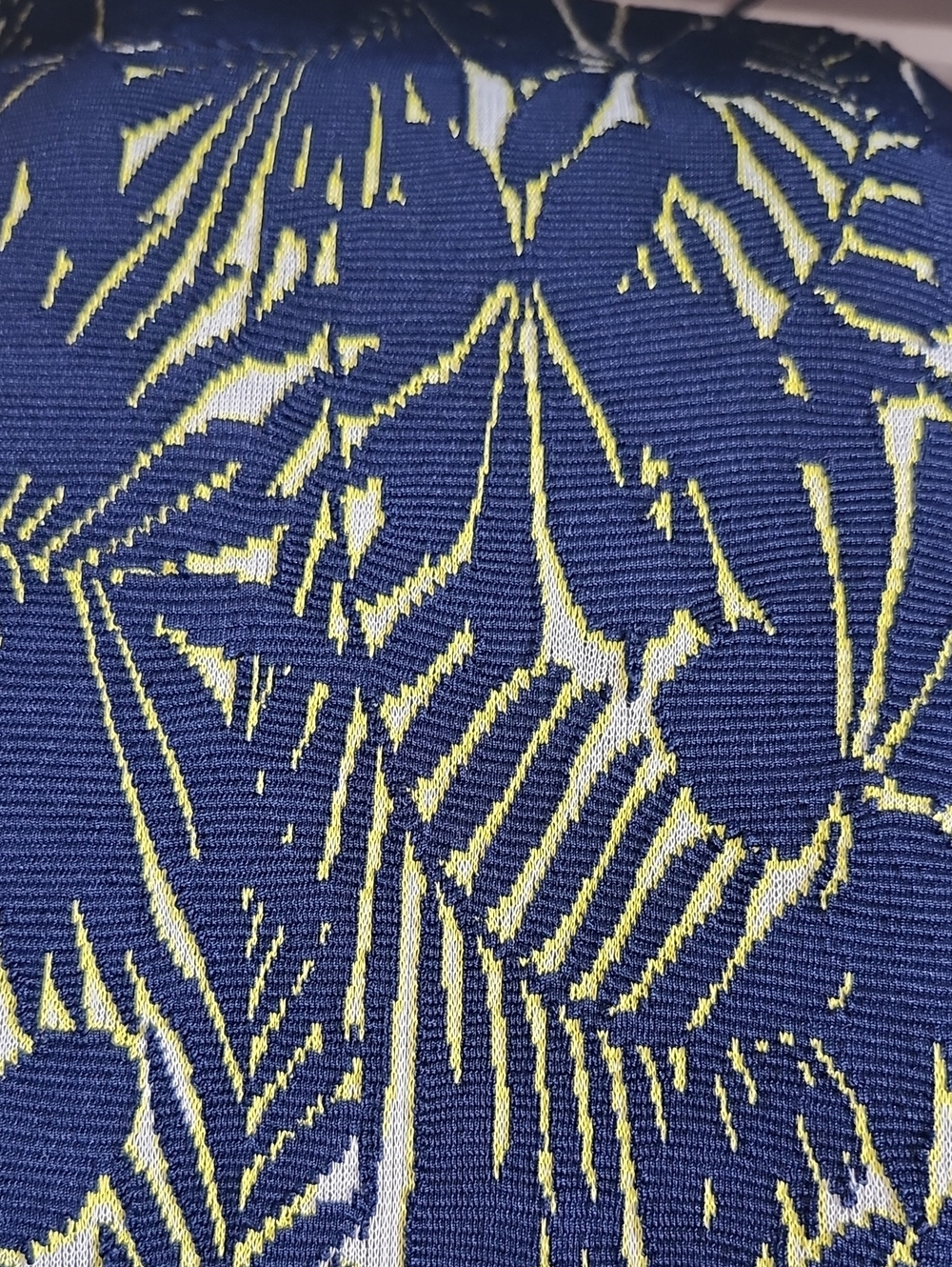 Zara NWT Elastic Waist Navy Blue & Neon Green Leaf Pattern, Mini Skirt, L - Picture 3 of 11